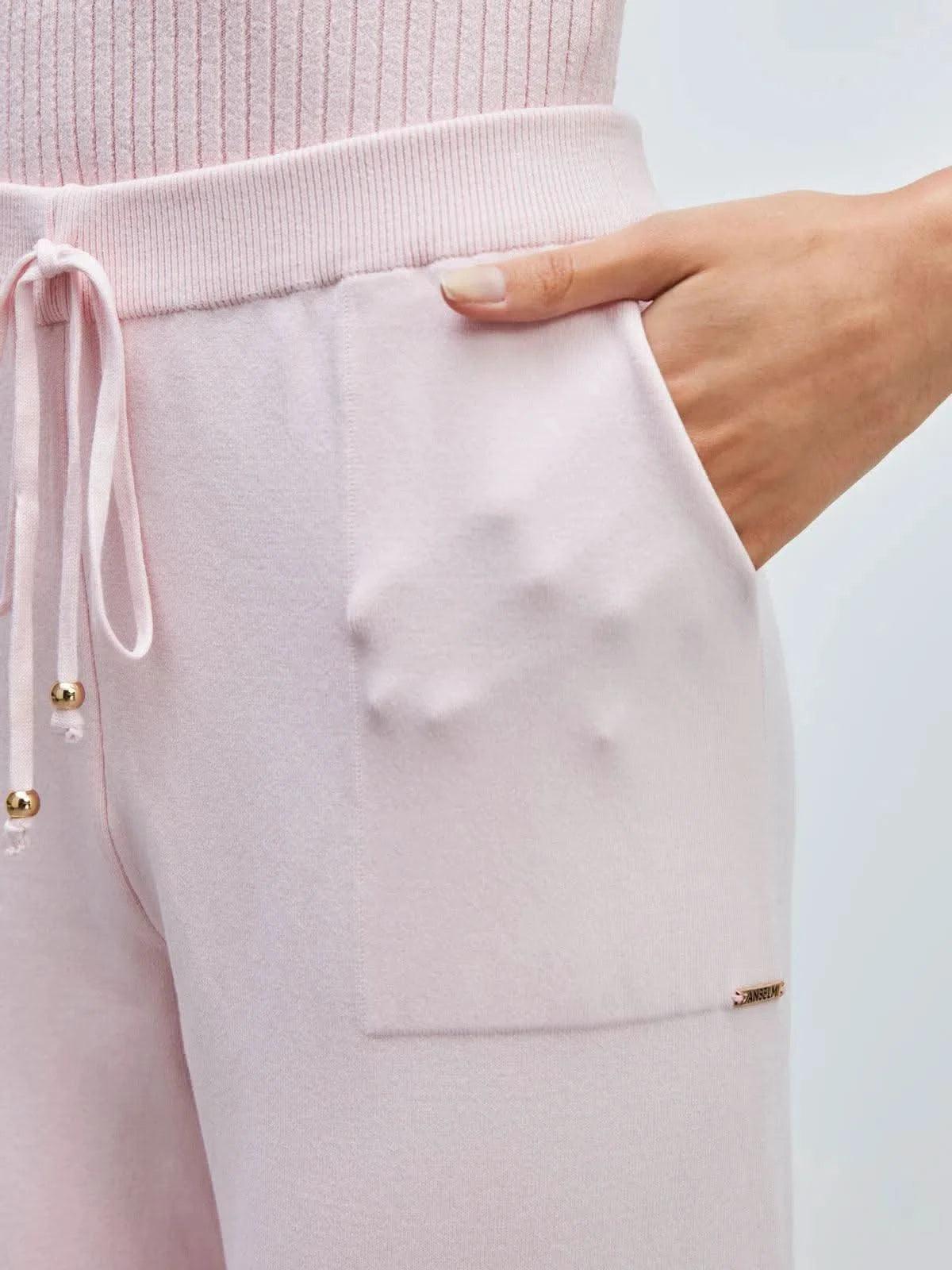 Calça em Tricô com Barra Italiana Algodão Doce
